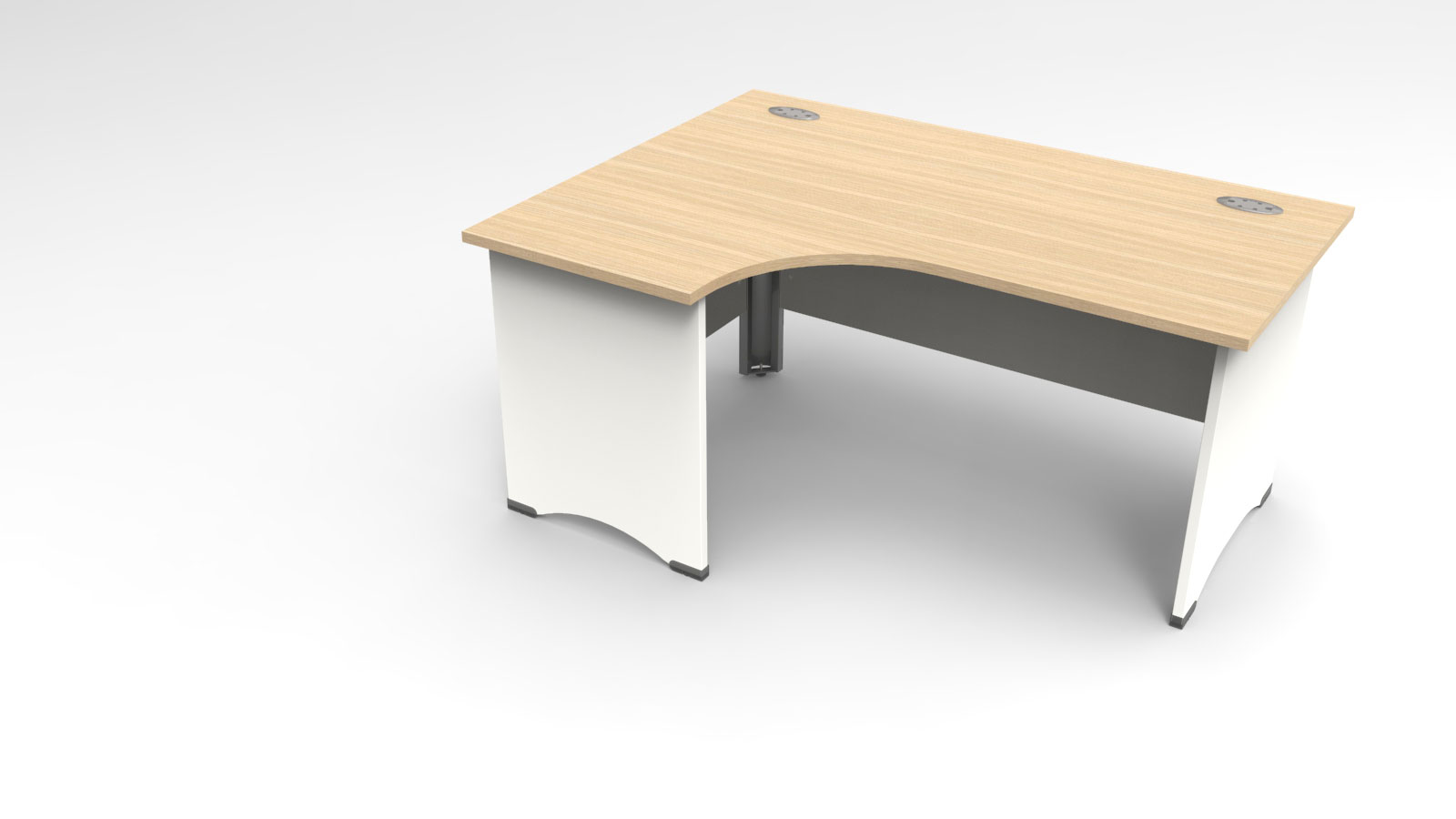 Curved desk with panel ends