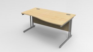 Wave desk with cantilever leg frame