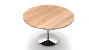 Mirrored Chrome Pillar Base Circular Meeting Table