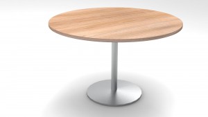 Brushed Chrome Pillar Base Circular Table