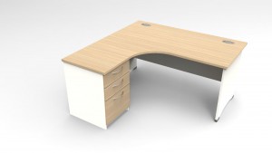 Curved Desk with Support Pedestal