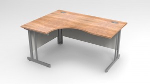 Crescent desk with cantilever leg frame