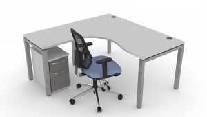 Crescent Desk with Goal Post Leg Frame
