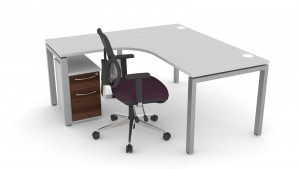 Curved Desk with Goal Post Frame